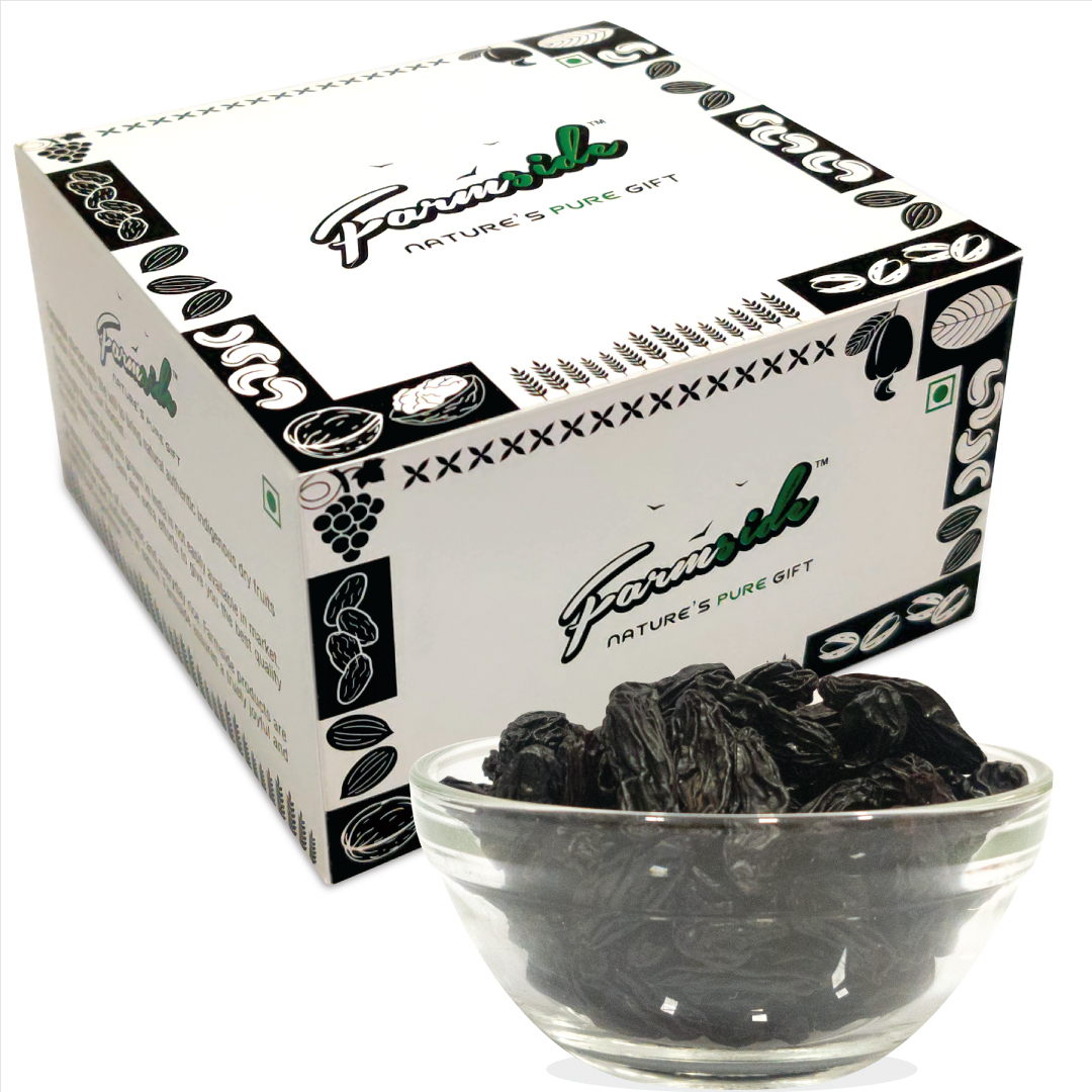 Black Raisins with White Box